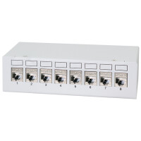 LogiLink Desktop Patch Panel Kat.6A, 8 Port, lichtgrau