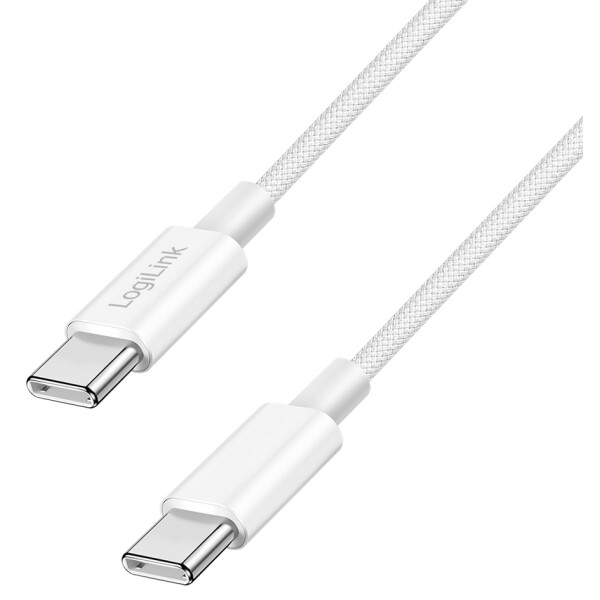 LogiLink USB 2.0 Kabel, USB-C - USB-C Stecker, 0,5 m, wei&szlig;