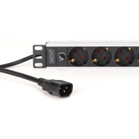 DIGITUS 19" Steckdosenleiste, Aluminium, 9-fach