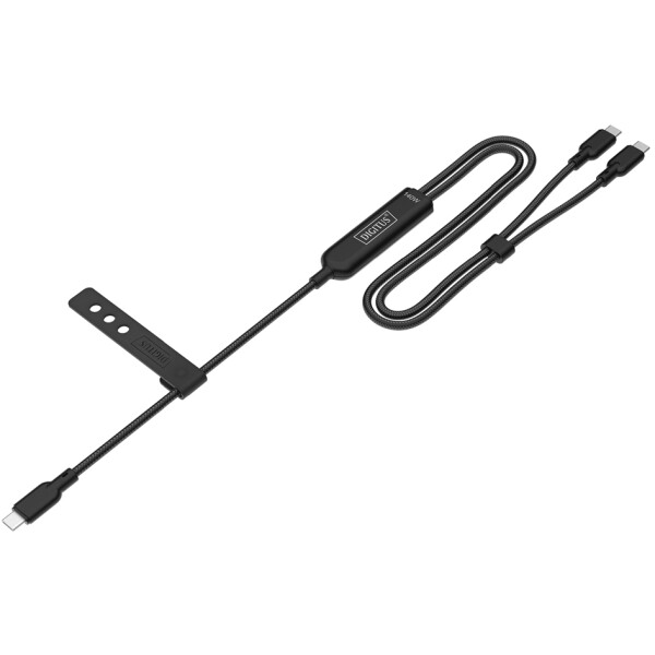 DIGITUS USB-C 2in1 Ladekabel, 140 W, 1,8 m, schwarz