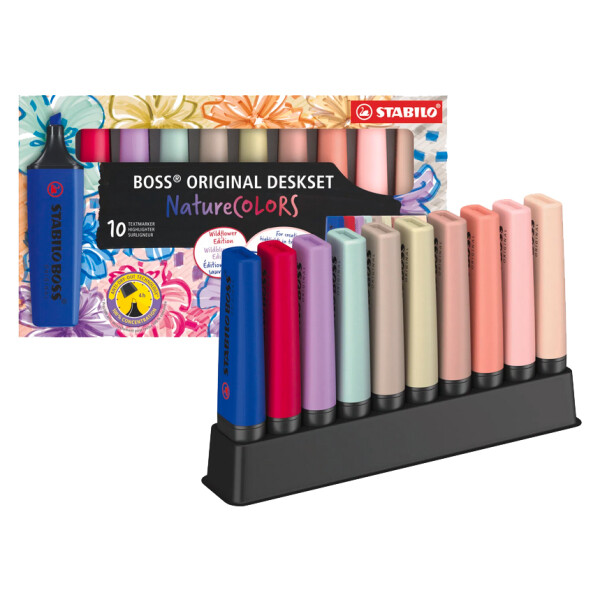 STABILO Textmarker BOSS ORIGINAL NatureCOLORS, 10er Tischset