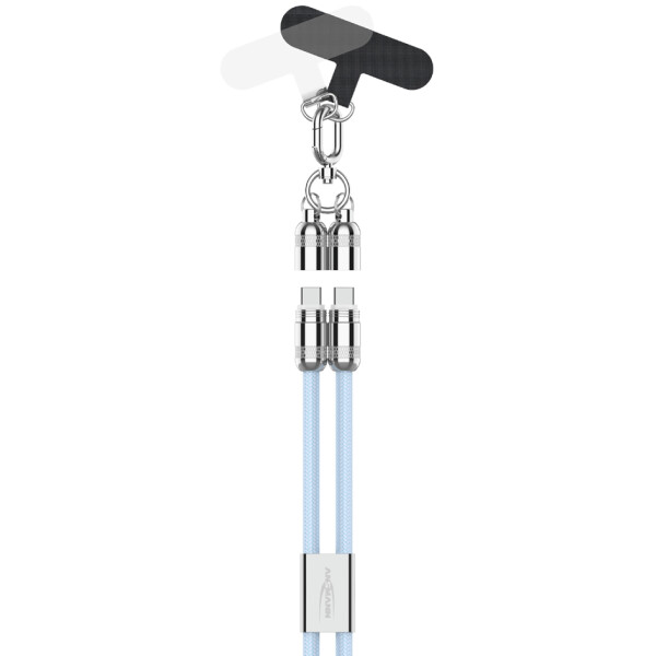 ANSMANN Smartphone Lanyard Kabel, USB-C - USB-C, blau