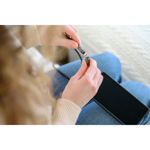 ANSMANN Smartphone Lanyard Kabel, USB-C - Lightning, rose