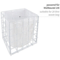 HYGOCLEAN Abfallkorb, Drahtgestell, 20 Liter, weiß