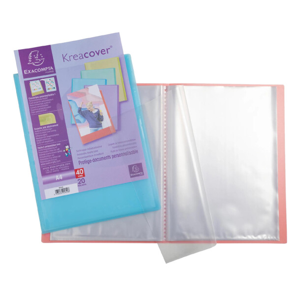 EXACOMPTA Sichtbuch, DIN A4, PP, 40 Hüllen, farbig sortiert