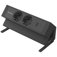 Fellowes Tisch-Steckdosenleiste Power Desk 2, Typ F, schwarz