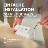 Fellowes Tisch-Steckdosenleiste Power Desk 2, Typ F, schwarz