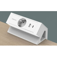 Fellowes Tisch-Steckdosenleiste Power Desk, Typ F, weiß