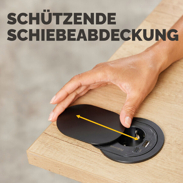 Fellowes Tisch-Einbausteckdose Power Spot, Typ F, weiß