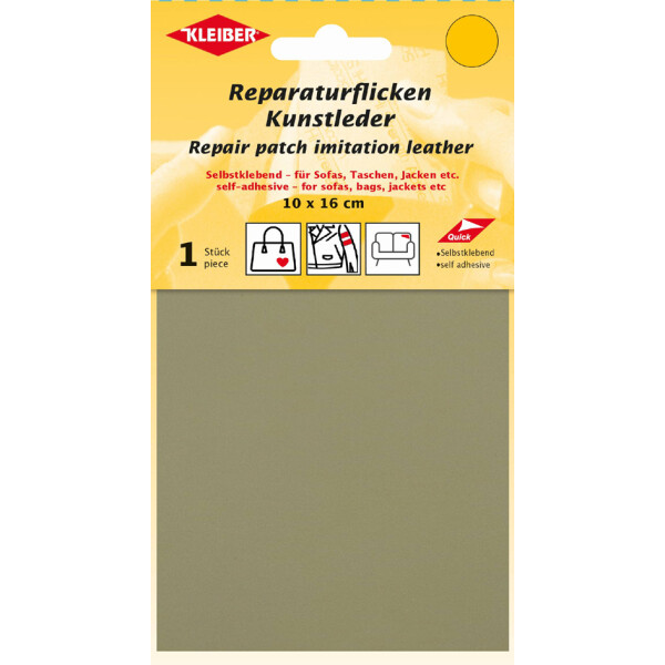 KLEIBER Kunstleder-Flicken, selbstklebend, hellbraun