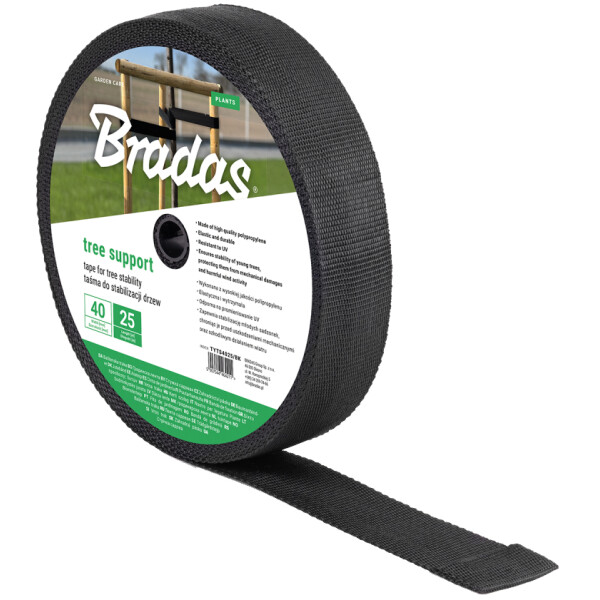 Bradas Baum-Bindeband, PP, 25 mm x 25 m, schwarz