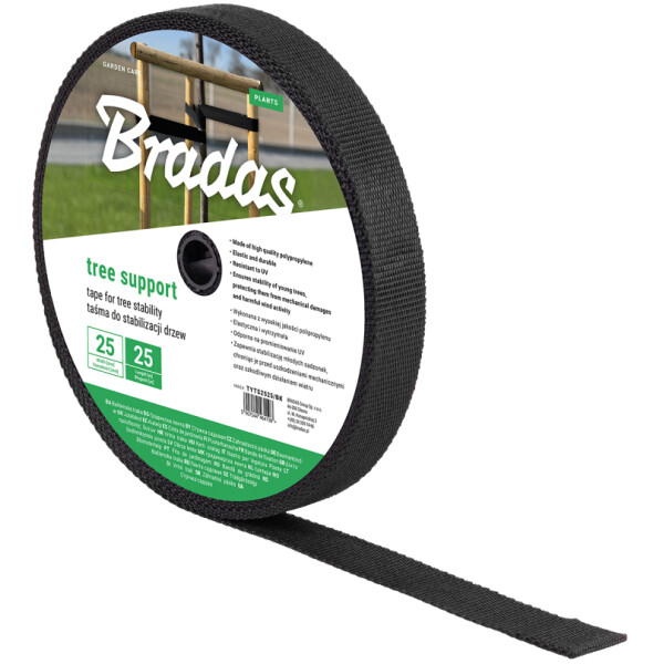 Bradas Baum-Bindeband, PP, 25 mm x 25 m, schwarz