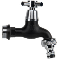 Bradas Wasserhahn 3 4", mit Kugelventil, mattschwarz