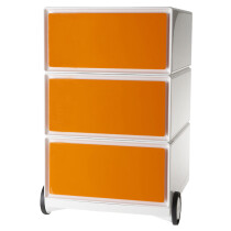 PAPERFLOW Rollcontainer "easyBox", 3 Schübe, weiß orange