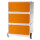 PAPERFLOW Rollcontainer "easyBox", 3 Schübe, weiß orange