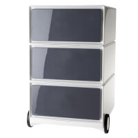 PAPERFLOW Rollcontainer easyBox, 3 Schübe, weiß schwarz
