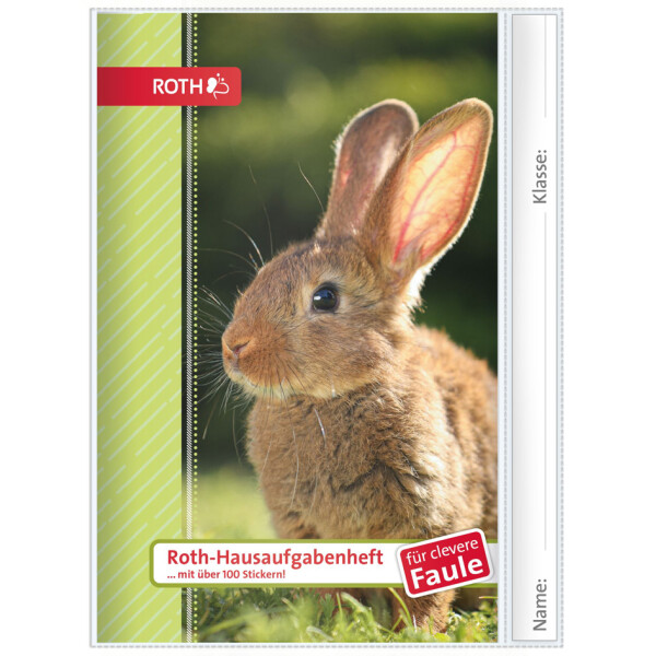 ROTH Hausaufgabenheft Tiere f&uuml;r clevere Faule "Hase"