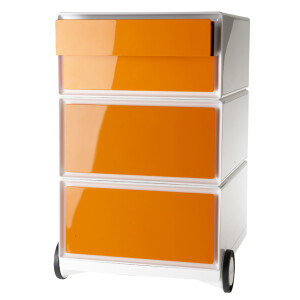 PAPERFLOW Rollcontainer easyBox, 4 Schübe, weiß orange
