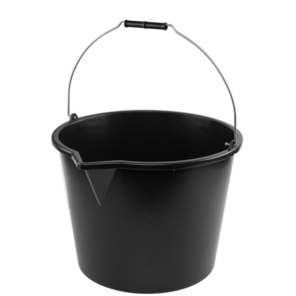 Bradas Baueimer mit Ausgie&szlig;er, 12 Liter, PP, schwarz