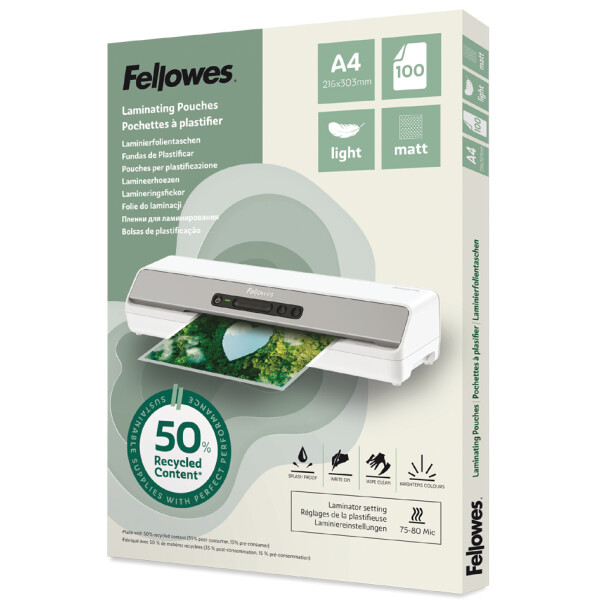 Fellowes Laminierfolientasche, DIN A5, matt, 160 mic