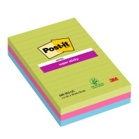 Post-it Haftnotizen super sticky notes, liniert, 101 x 152mm