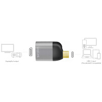 LogiLink USB-C - DisplayPort Adapter, Aluminium-Gehäuse
