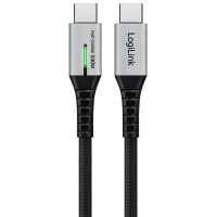 LogiLink USB 3.2 Kabel mit LED, USB-C - USB-C Stecker, 0,5 m