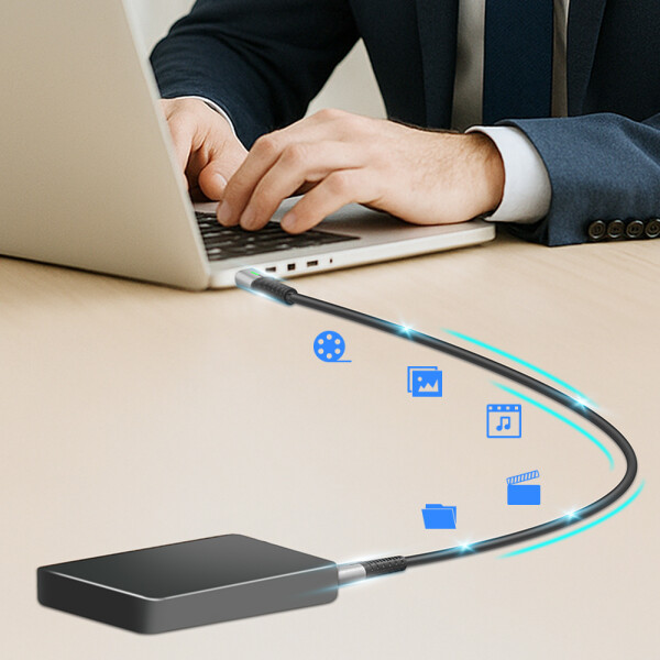 LogiLink USB 3.2 Kabel mit LED, USB-C - USB-C Stecker, 0,3 m
