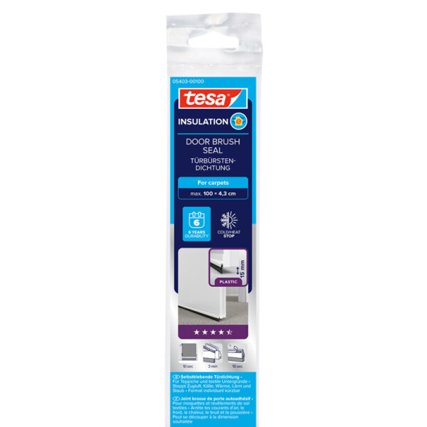tesa INSULATION Türdichtschiene, transparent, 43 mm x 1 m