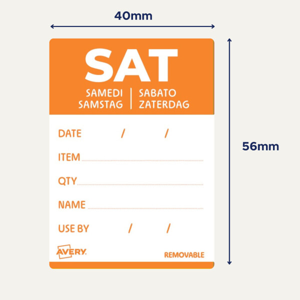 AVERY Tages-Etiketten SAT, 40 x 56 mm, orange