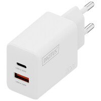 DIGITUS USB-Steckdosenadapter, 20 Watt, 1x USB-C 1x USB-A