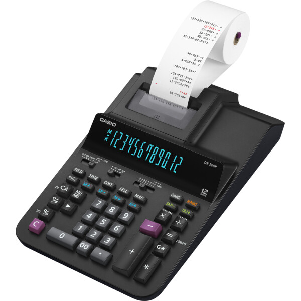 CASIO druckender Tischrechner DR-200R-BK, schwarz