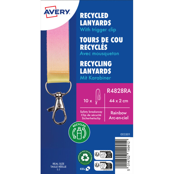 AVERY Textilband Lanyard, aus rPET, 20x440 mm, Farbverlauf