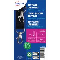 AVERY Lanyard mit Doppel-Karabiner, 20 x 440 mm, schwarz