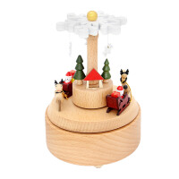 DONAU Spieluhr Rentierschlitten natur 15x15x18cm