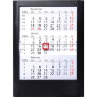GÜSS 3-Monats-Tischkalender, Kunststoff, schwarz