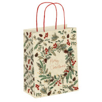 ZÖWIE Weihn.Geschenktragetasche Graspapier bunt...