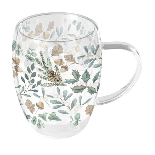 AMBIENTE Weihnachts-Teeglas Sammlung von Bl&auml;tter, 0,35l 34219040