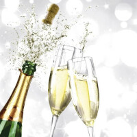 PAPER+DESIGN Neujahr Zelltuchserviette, 33x33cm, 3-lagig