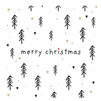 ATELIER Weihnachts-Zelltuchserviette Trees + Hearts, 33 x...