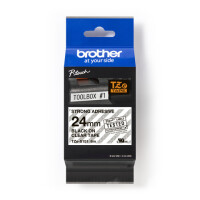 BROTHER Schriftband, 24mmx8m, schwarz transparent