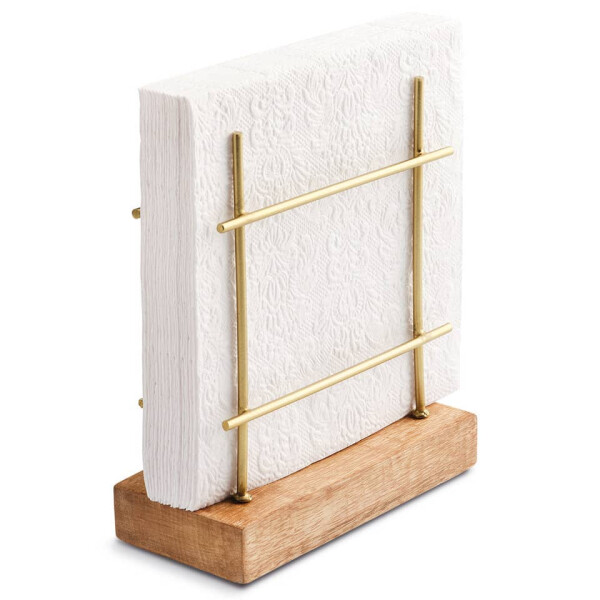 AMBIENTE Serviettenspender, 15 x 7 x 17 cm, Holz Metall 19402447