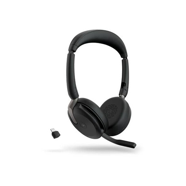 JABRA Headset Evolve2 65Flex+Link380c, kabellos, bluetooth, USB-C, schwarz