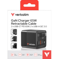 VERBATIM Ladegerät Charger, 65W, 3-fach Kabeleinzug,...