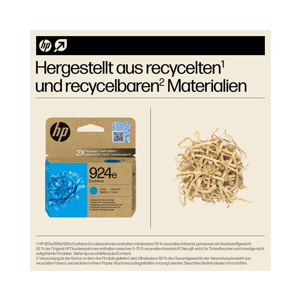 HP Inkjetpatrone Nr. 924e, cyan