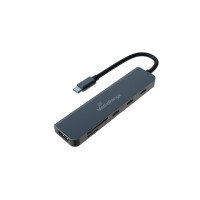 MEDIARANGE Multiport Adapter 6-in-1, USB C, silber MRCS519
