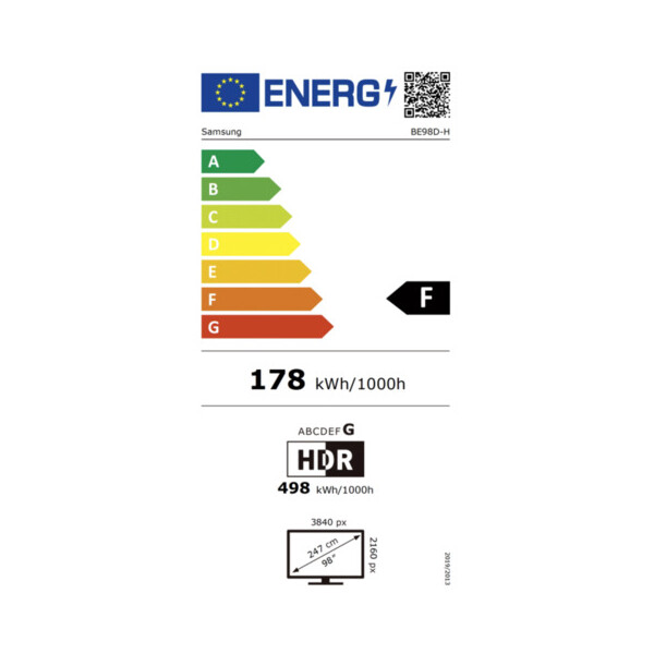 SAMSUNG LCD-TV BE98D-H, 247,65 cm (98"), LED-Hintergrundbeleuchtung, Crystal UHD, 4K