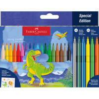 FABER-CASTELL Faserschreiberetui Dino 18+6, sortiert