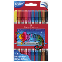 FABER-CASTELL Doppelfasermaler Glitzer, 10er Etui