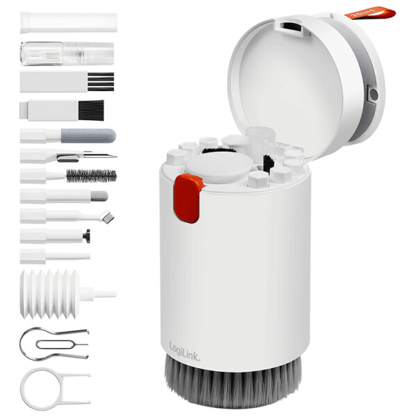 LogiLink 20-in-1 Reinigungsset, 21-teilig, weiß